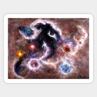 Celestial Symphony: A Captivating Abstract Galactic Nebula Sticker